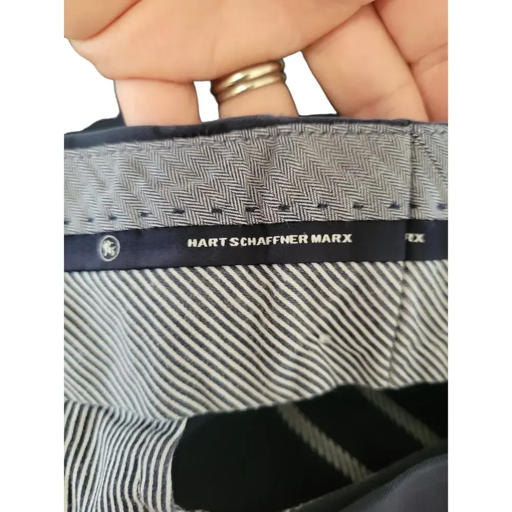 Hart Schaffner Marx Men's Navy Blue Suit Pants Sz 36x32